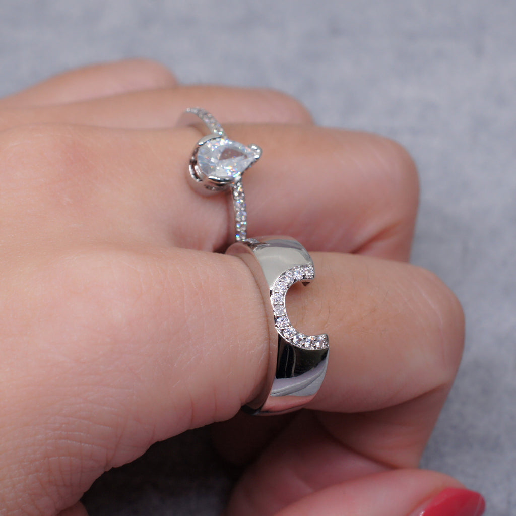 Creative Simulated Diamond Ring Set