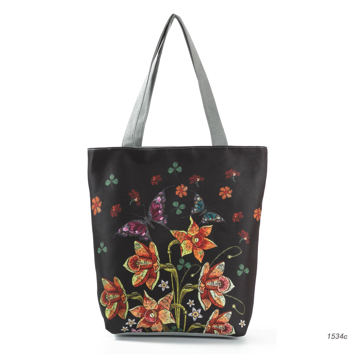 Ink painting flowers shopping bag
