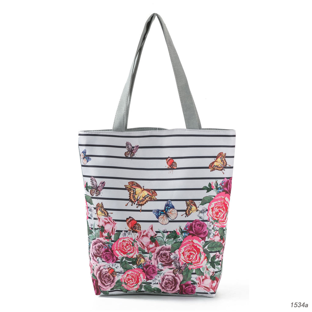 Ink painting flowers shopping bag