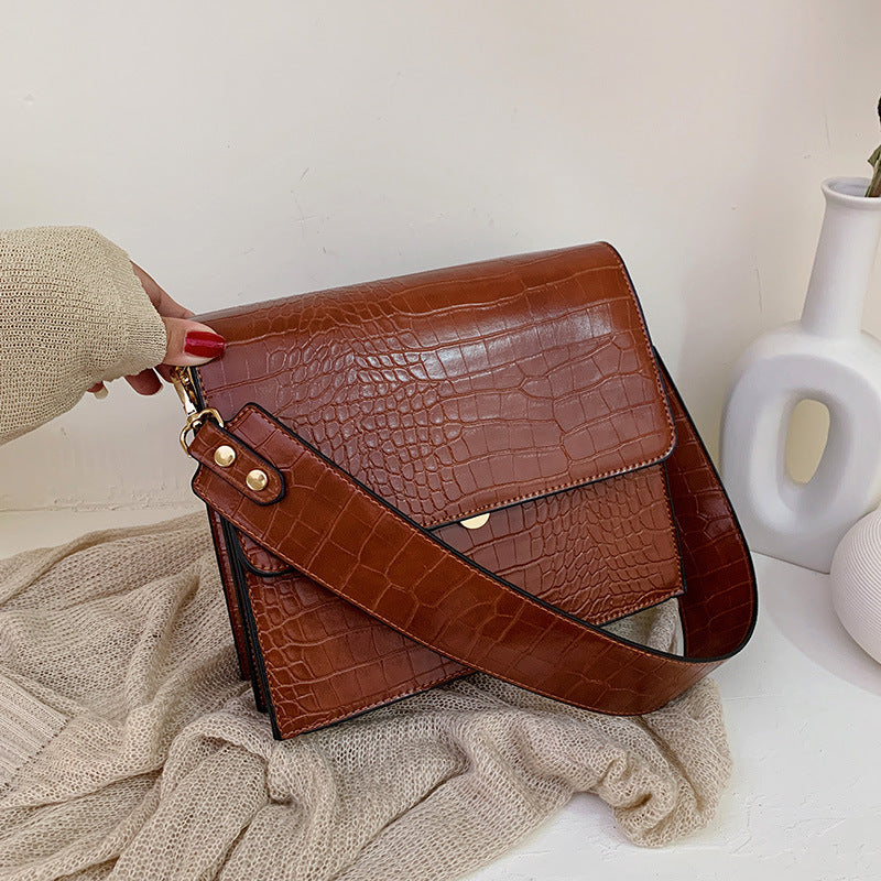Textured StonePattern Single Shoulder Small SquareBag