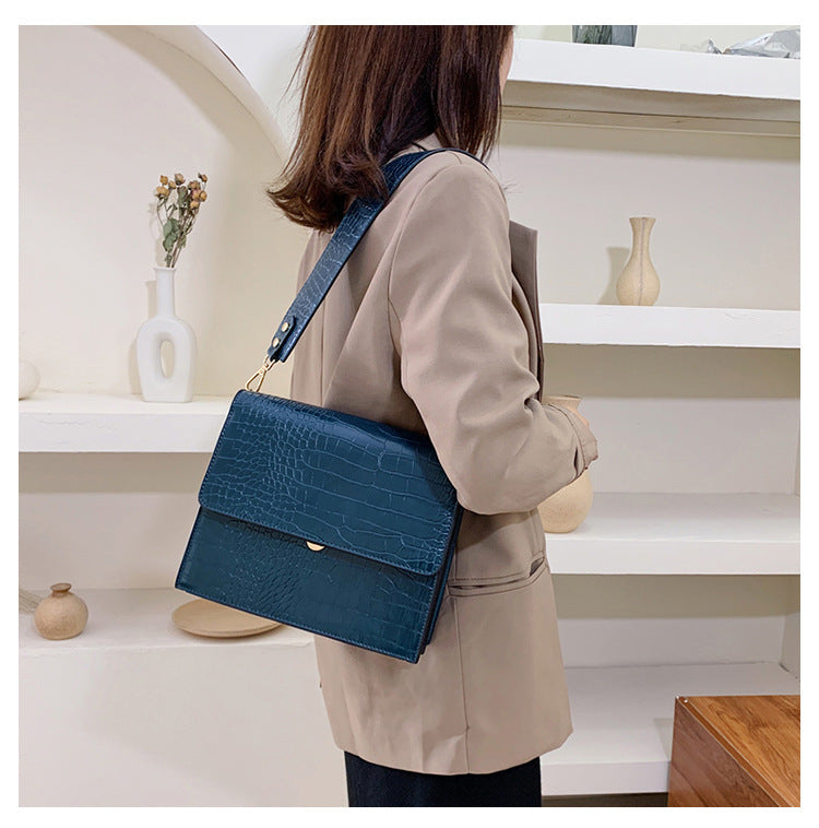 Textured StonePattern Single Shoulder Small SquareBag