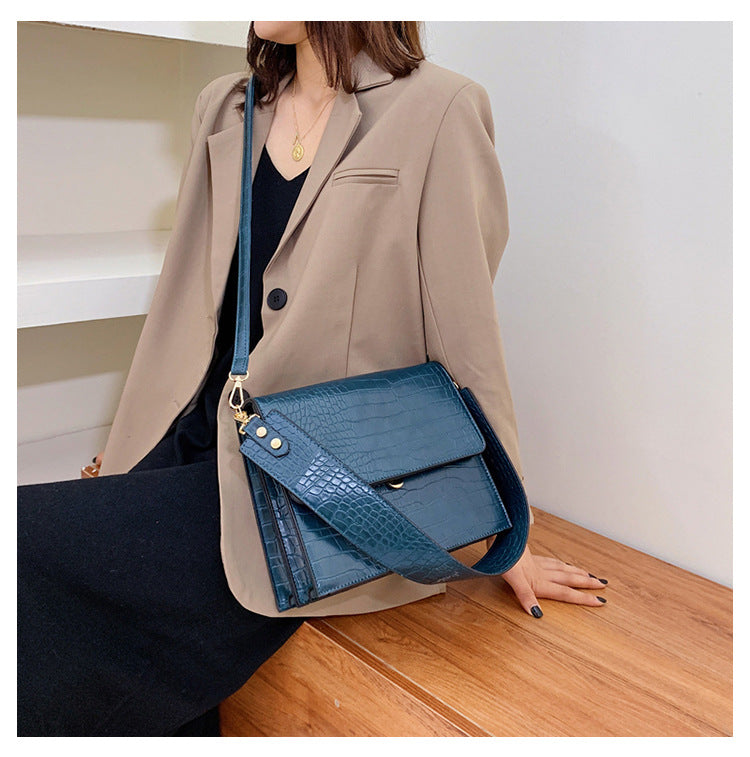 Textured StonePattern Single Shoulder Small SquareBag