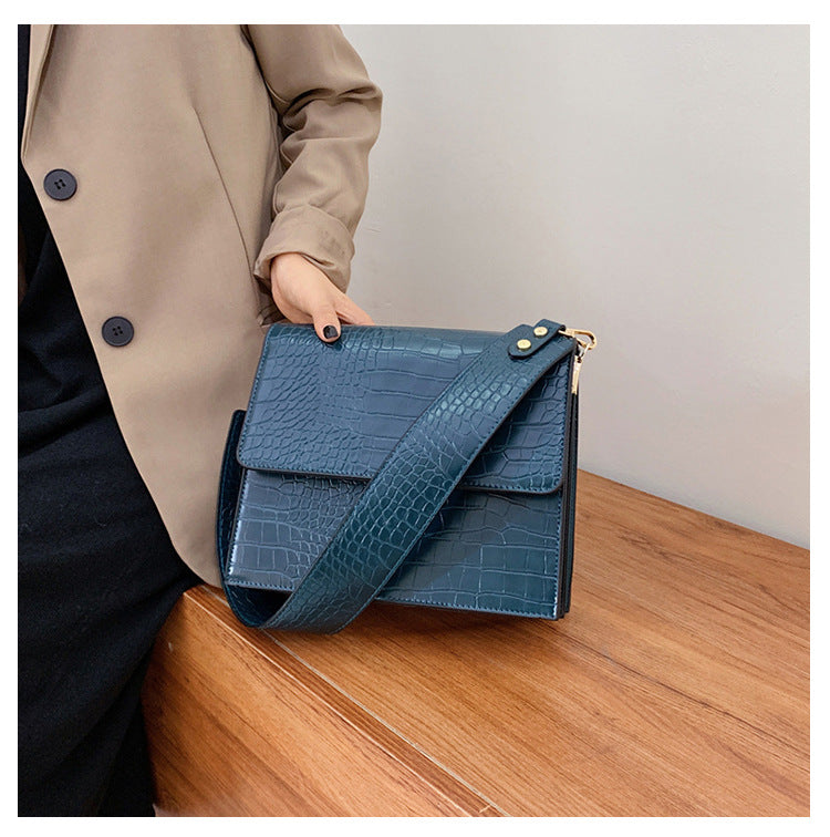 Textured StonePattern Single Shoulder Small SquareBag