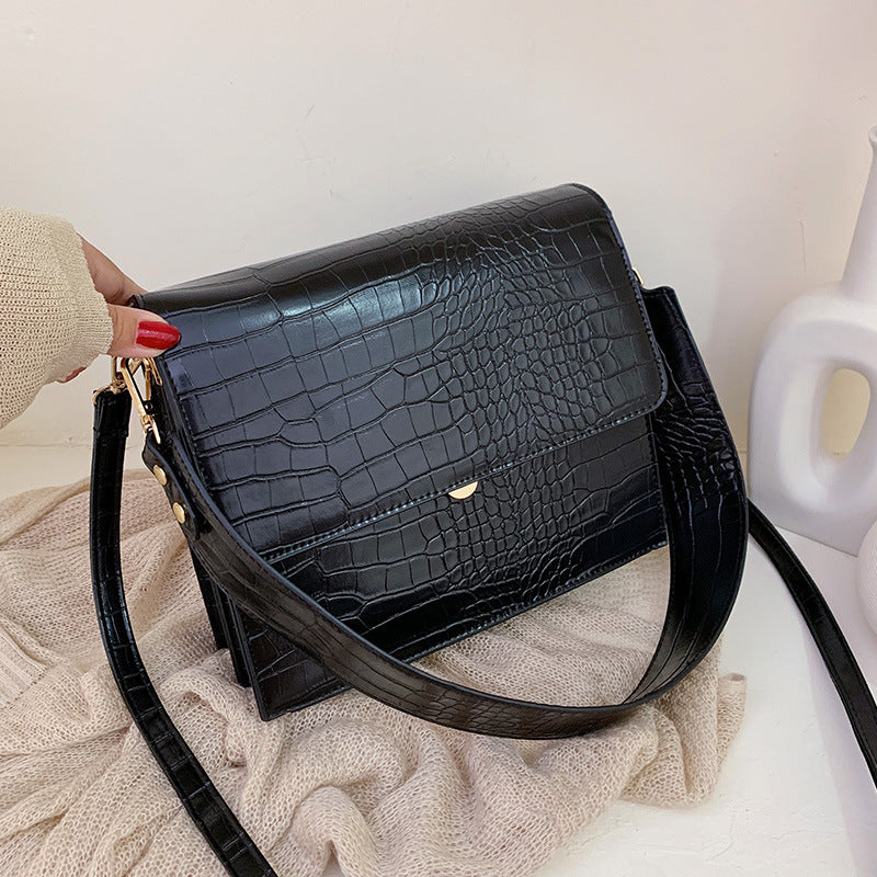 Textured StonePattern Single Shoulder Small SquareBag