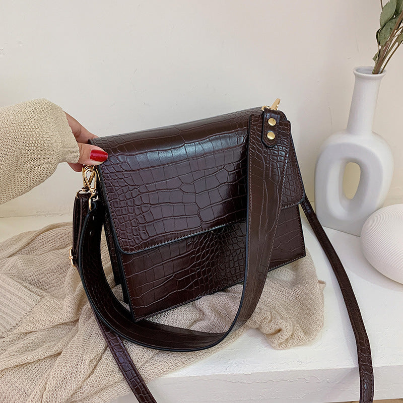 Textured StonePattern Single Shoulder Small SquareBag
