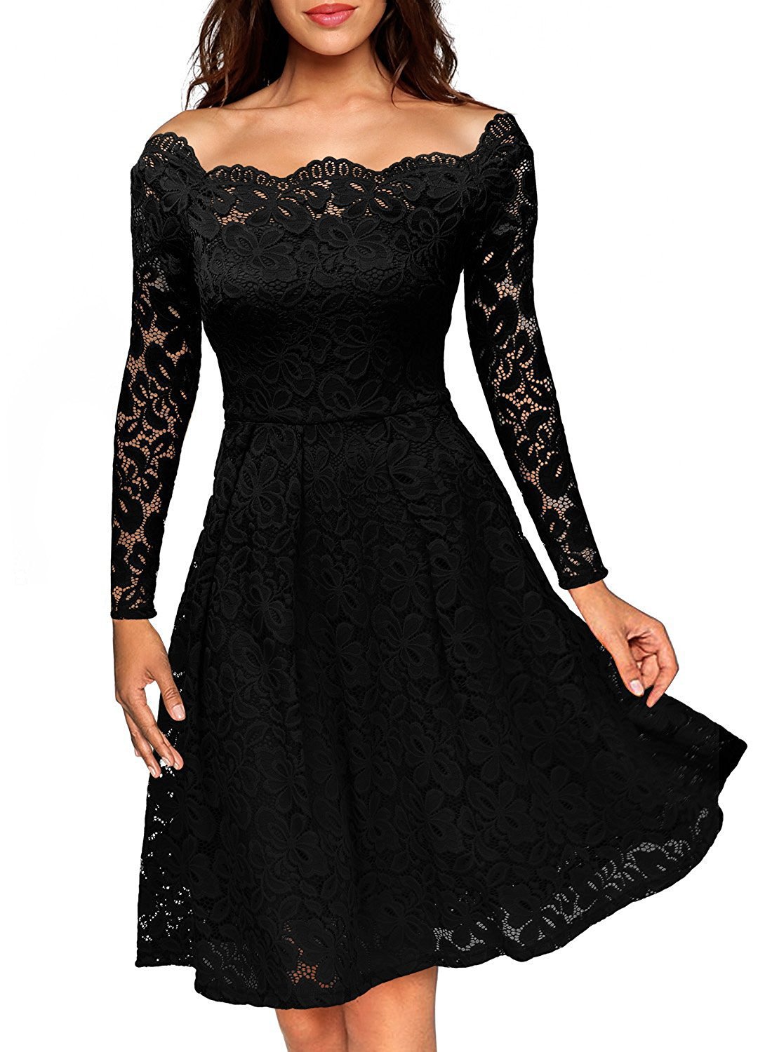 Women's Dress Vintage Mid-sleeve Lace Irregular Dress