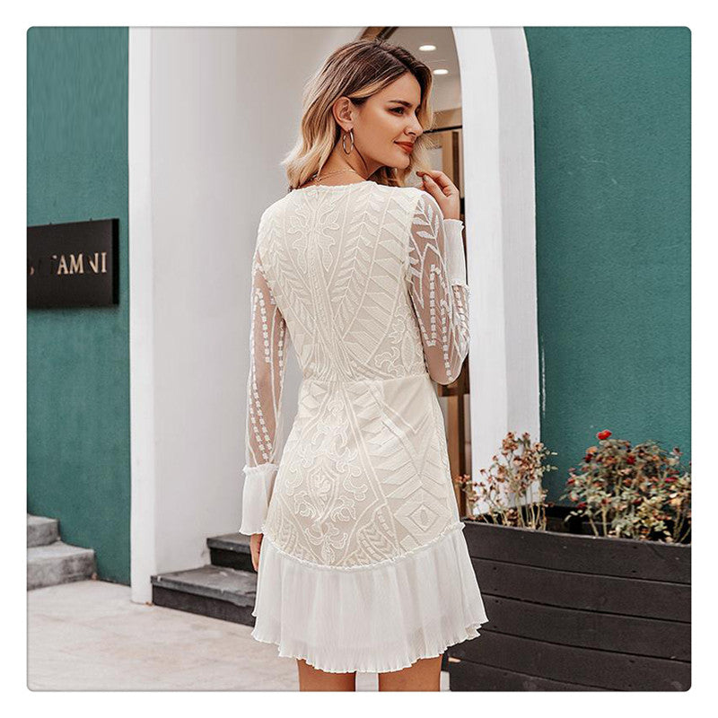 Fairy Bottoming Long Sleeve Lace Dress