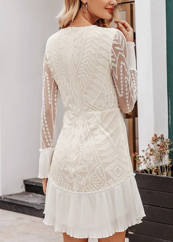 Fairy Bottoming Long Sleeve Lace Dress