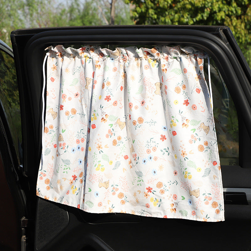 Auto Curtain Sunshade All Cotton Cartoon