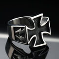 Trendy Retro Lightning Cross Titanium Steel Ring