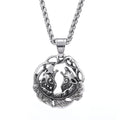 Double Wolf Head Pendant In Titanium Steel Retro And Fashionable