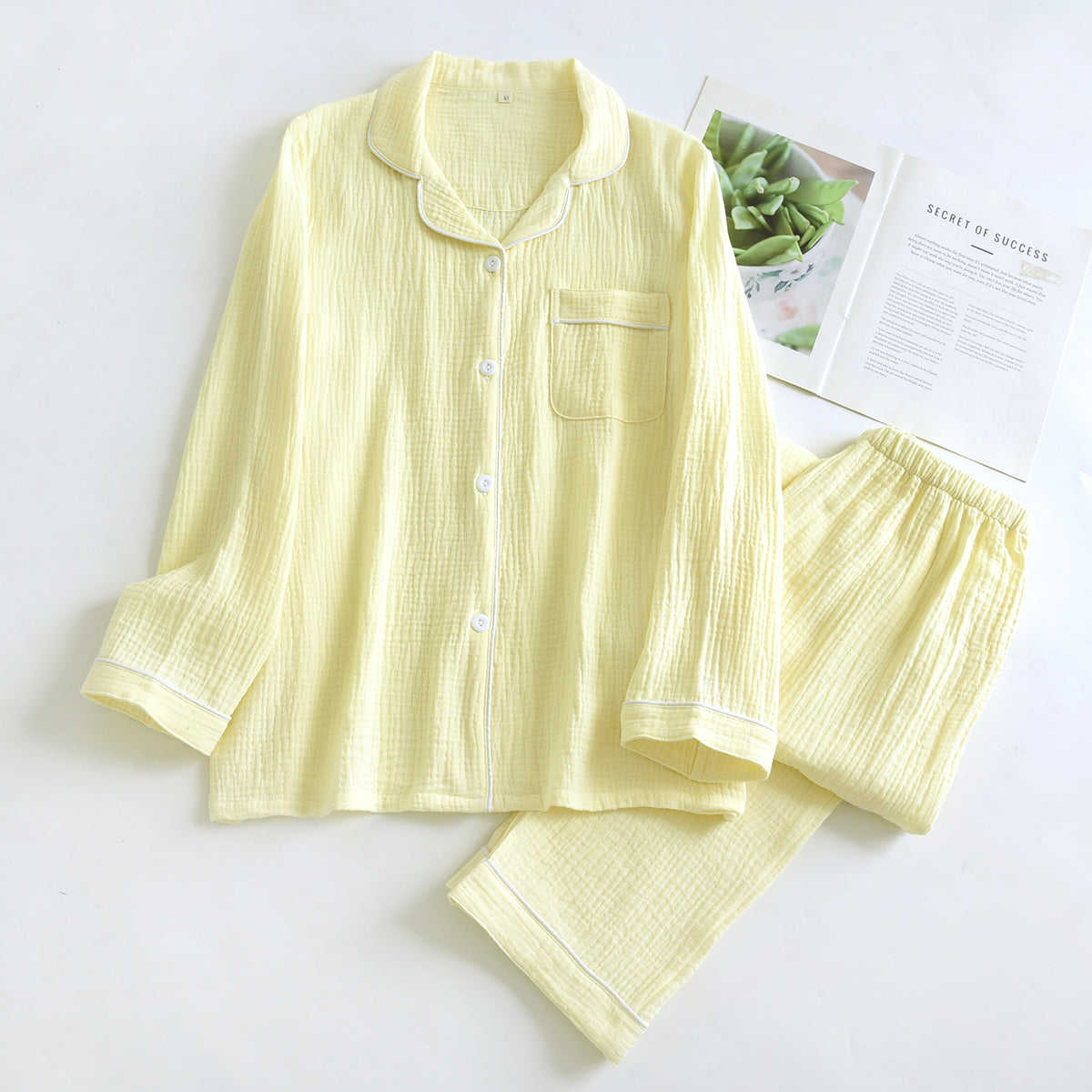Cotton Double Gauze Washed Crepe Monochrome