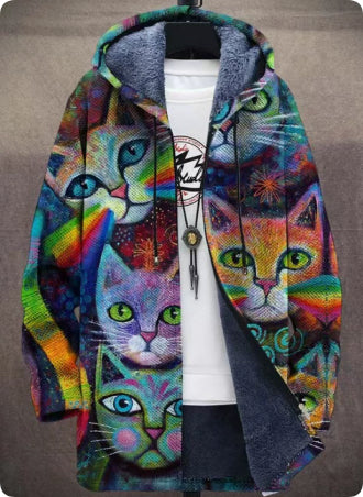 Men's Winter Printed Plush Lining Thick And Windproof