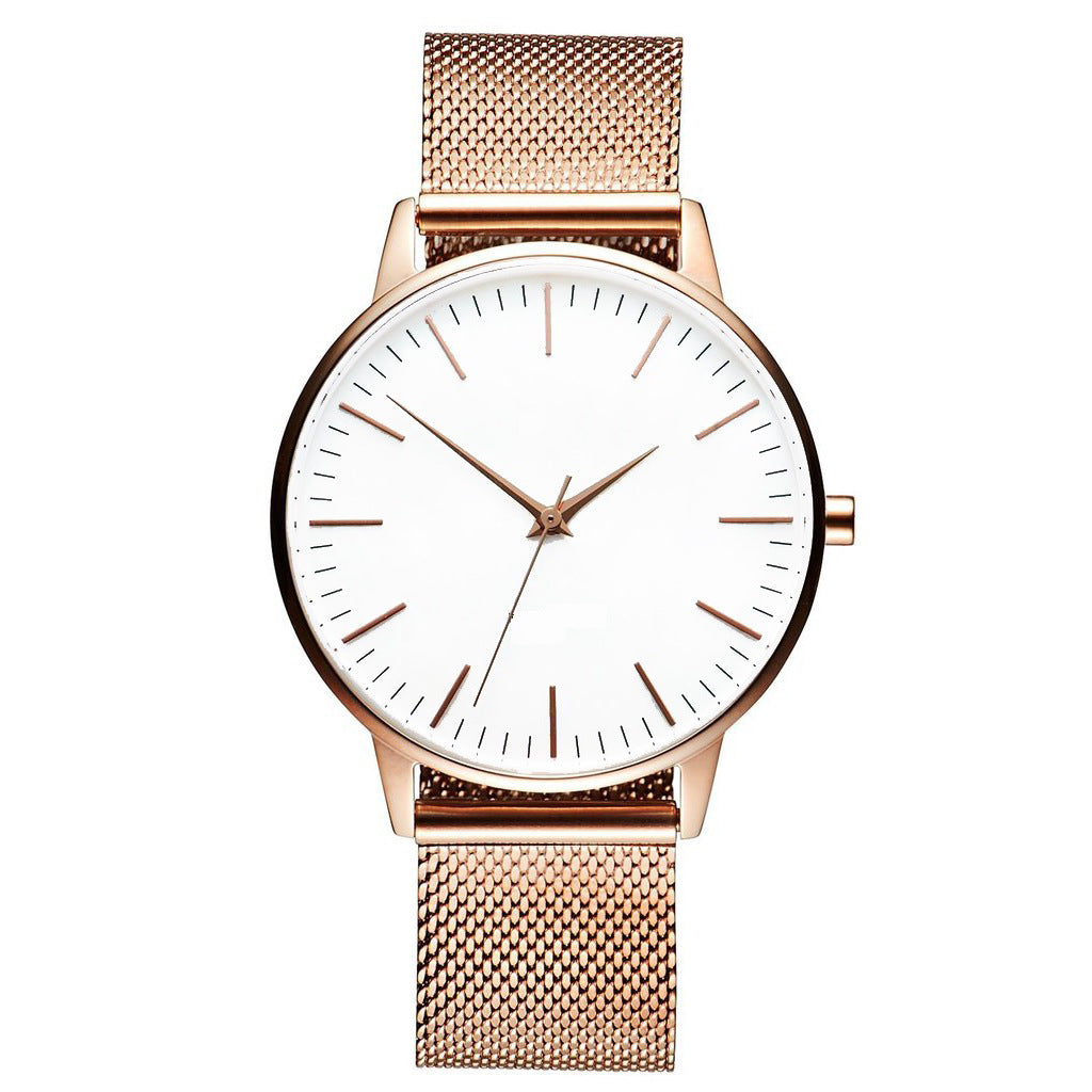 Casual Ultra-thin Fashion Quartz Watch With A Metal Mesh Band