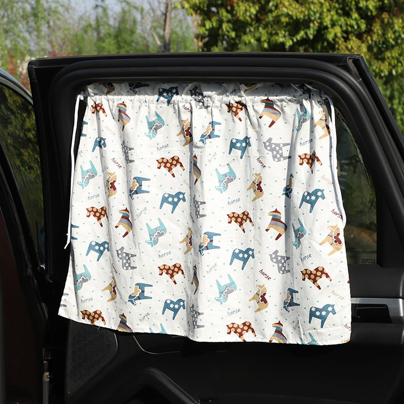 Auto Curtain Sunshade All Cotton Cartoon