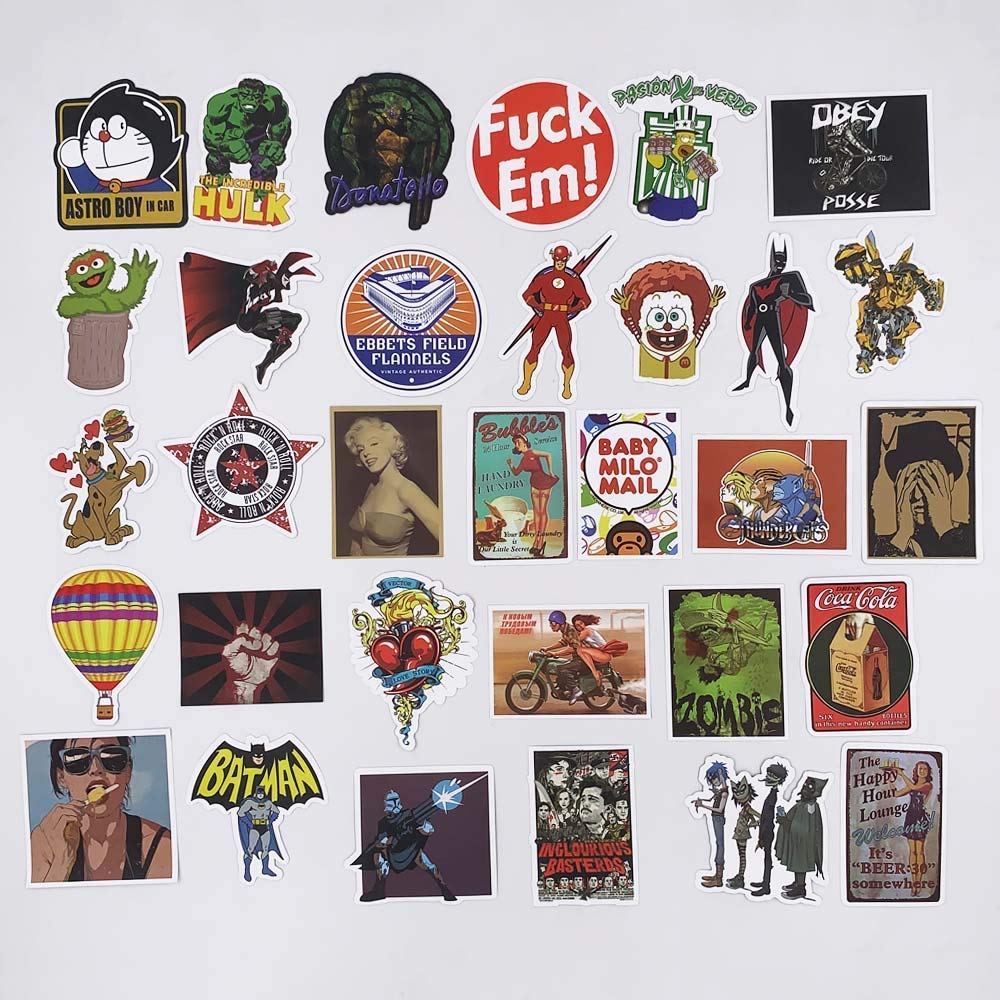 Retro Stickers for Laptops, 100 Pack Trendy Aesthetic Waterproof Vinyl Sticker
