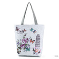 Ink painting flowers shopping bag