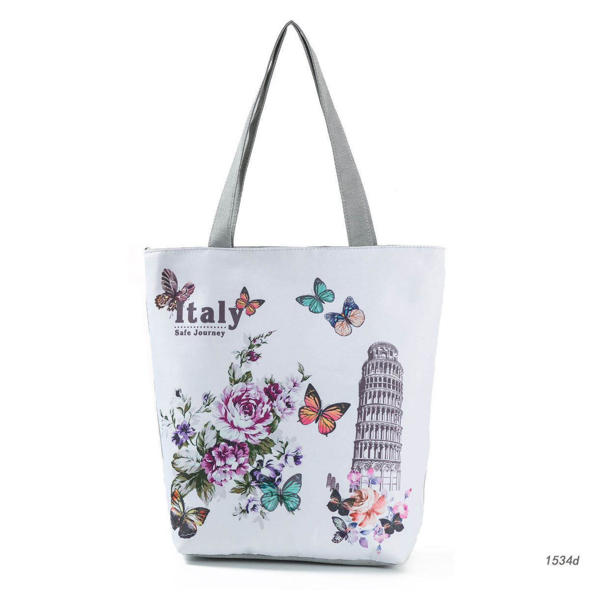 Ink painting flowers shopping bag