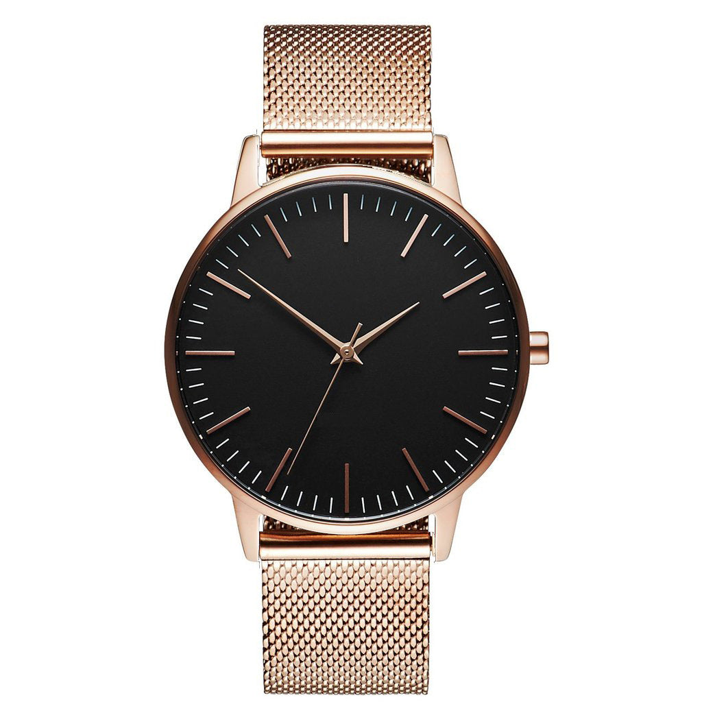 Casual Ultra-thin Fashion Quartz Watch With A Metal Mesh Band