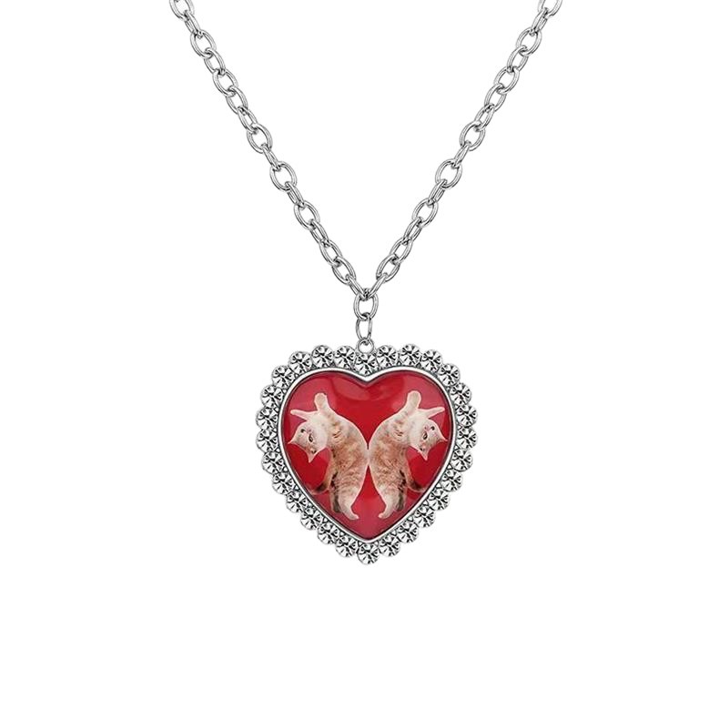 A Niche Design-forward Metal Pendant Necklace Featuring A Large Heart