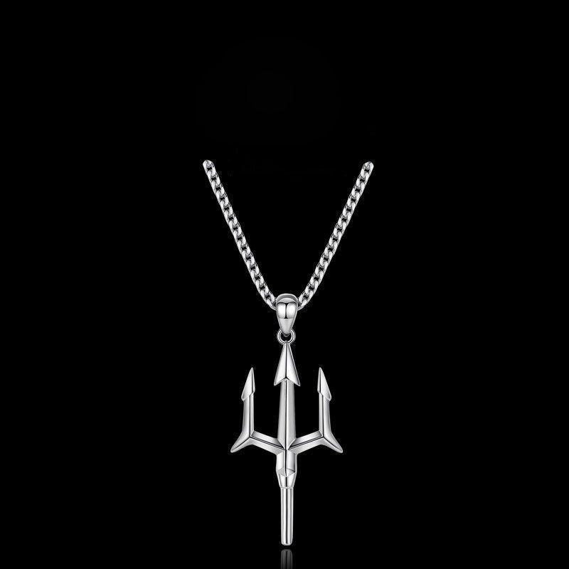 Men's Fashion Trident Pendant Necklace