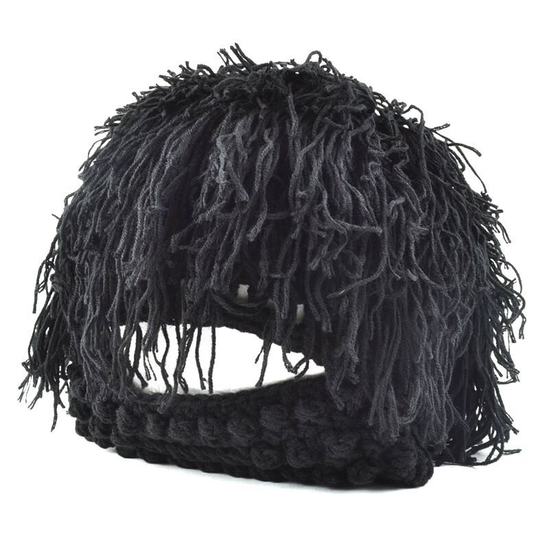 Creative Knitted Ski Hat With A Wig Beard